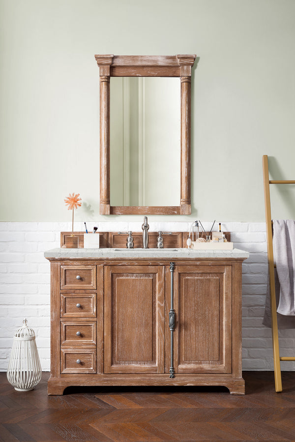 Providence 48 Single Vanity, Driftwood w/ 3 CM Eternal Jasmine Pearl Quartz Top