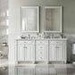 Bristol 72" Double Vanity, Bright White w/ 3 CM Arctic Fall Solid Surface Top