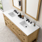 Breckenridge 72" Double Vanity, Light Natural Oak w/ 3 CM White Zeus Top