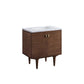 Amberly 30" Single Vanity, Mid-Century Walnut w/ 3 CM Carrara Marble Top