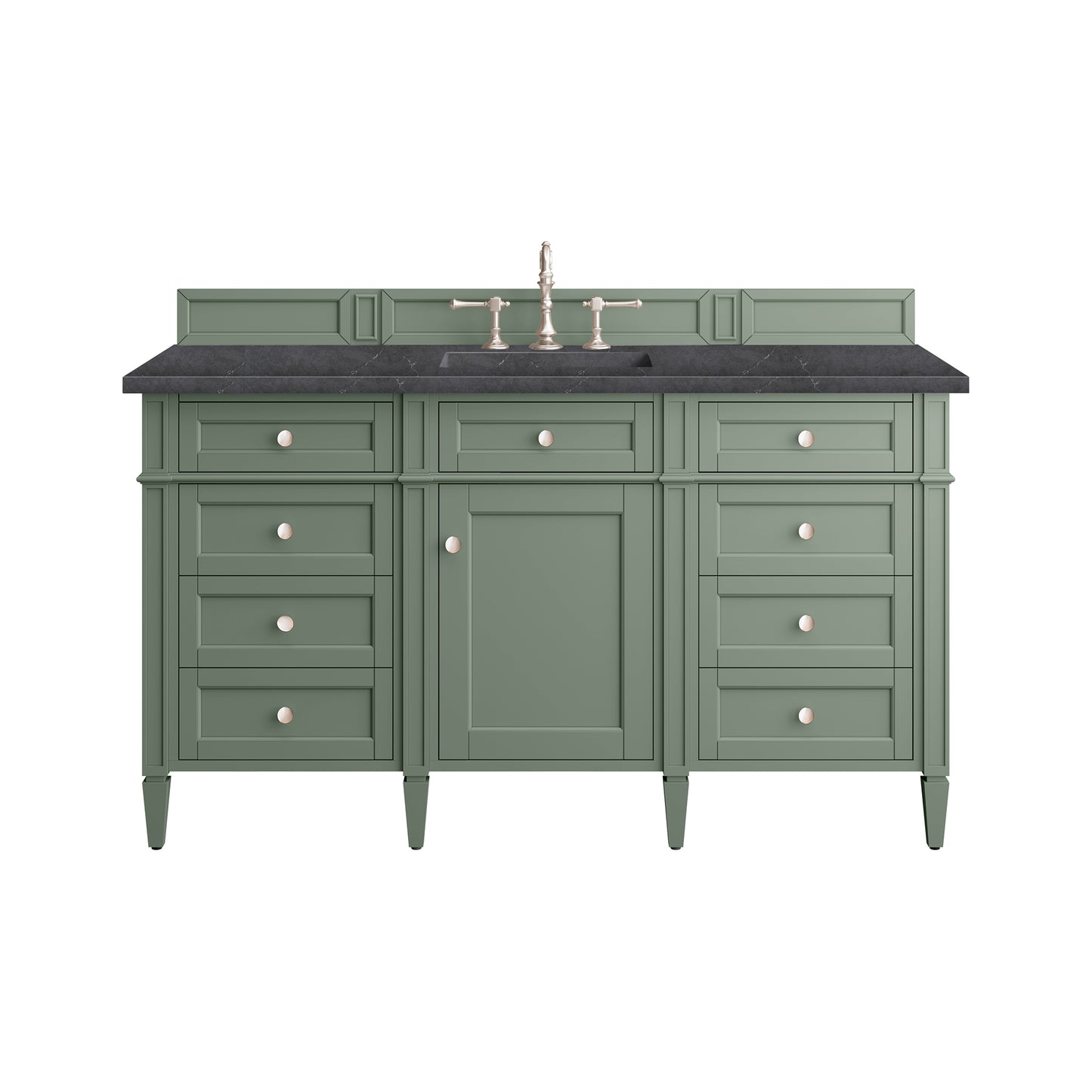 Brittany 60" Single Vanity, Smokey Celadon w/ 3 CM Charcoal Soapstone Top