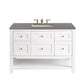 Breckenridge 48" Single Vanity, Bright White w/ 3 CM Grey Expo Top