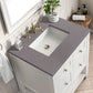 Breckenridge 30" Single Vanity, Bright White w/ 3 CM Grey Expo Top