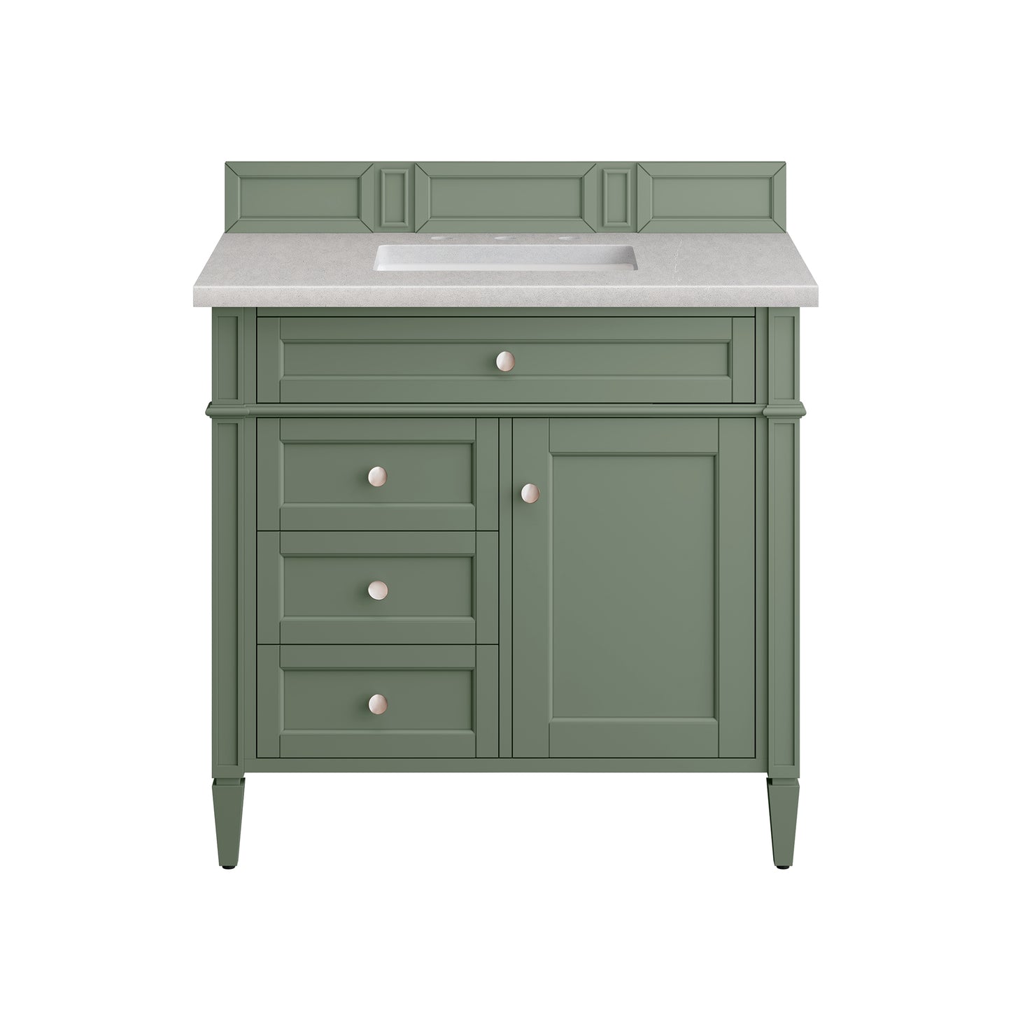 Brittany 36" Single Vanity, Smokey Celadon w/ 3 CM Eternal Serena Top