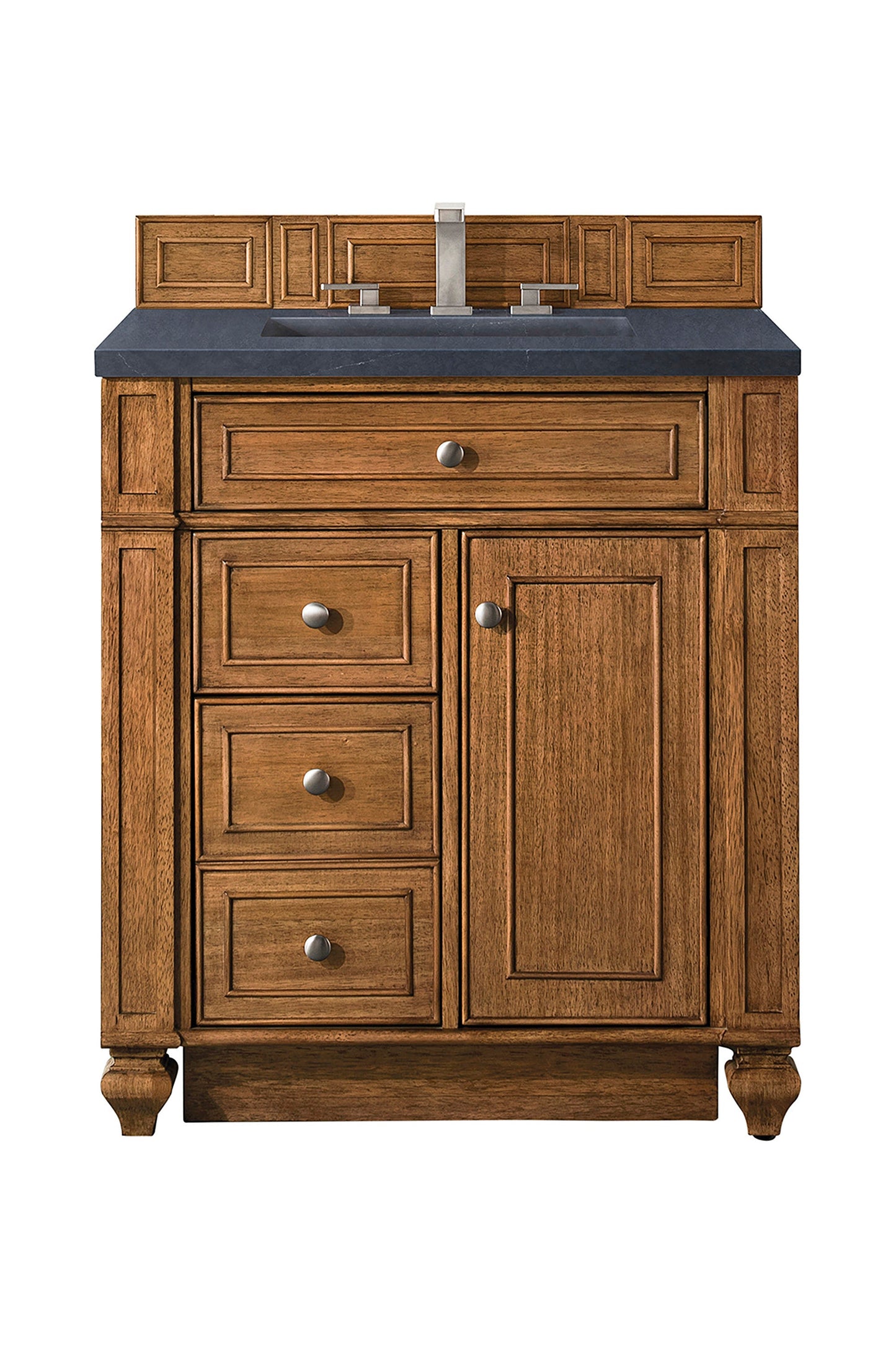 Bristol 30" Single Vanity, Saddle Brown w/ 3 CM Charcoal Soapstone Quartz Top