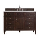 Brittany 48" Single Vanity, Burnished Mahogany w/ 3 CM White Zeus Quartz Top