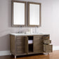 Chicago 60" Double Vanity, Whitewashed Walnut w/ 3 CM Ethereal Noctis Quartz Top