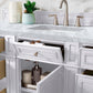 Bristol 60" Single Vanity, Bright White w/ 3 CM Carrara Marble Top