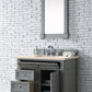 Brittany 36" Single Vanity, Urban Gray w/ 3 CM Eternal Marfil Quartz Top