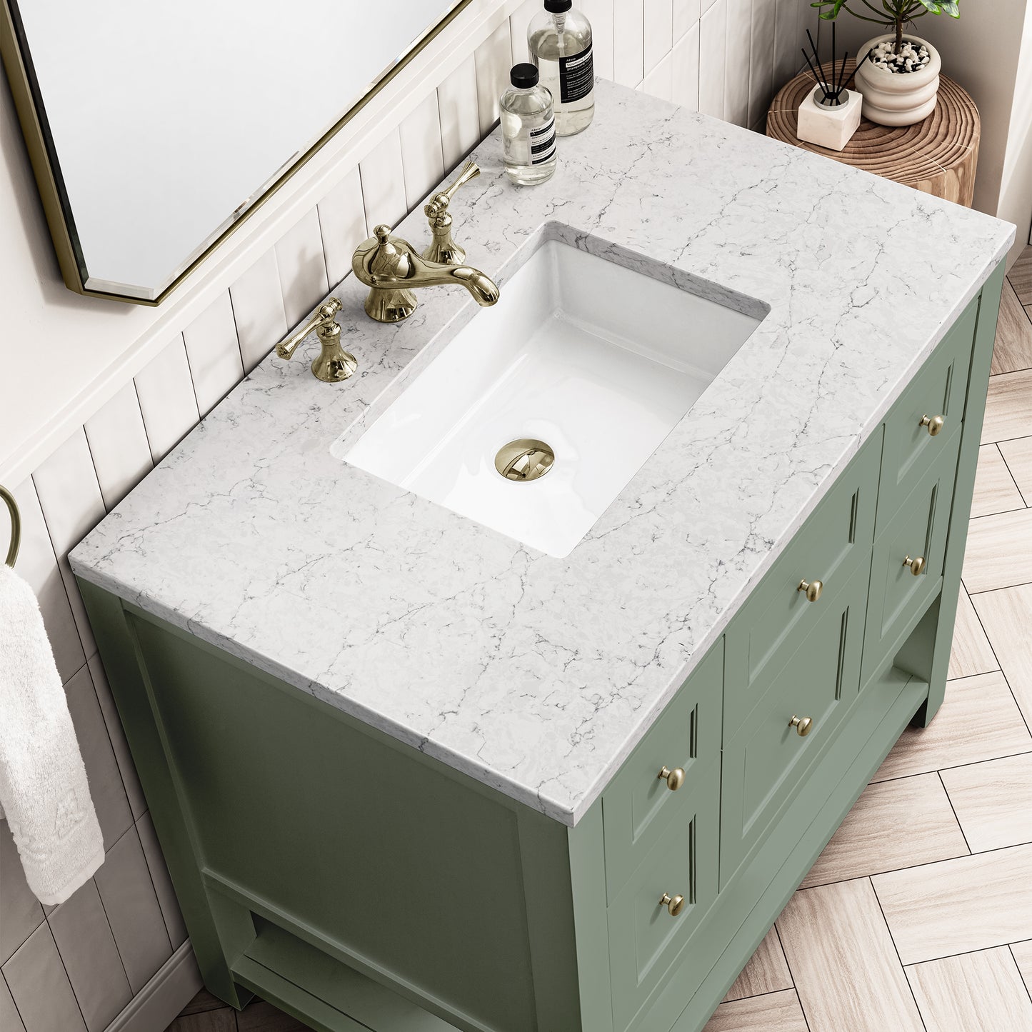 Breckenridge 36" Single Vanity, Smokey Celadon w/ 3 CM Arctic Fall Top