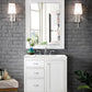 Addison 30" Single Vanity, Glossy White w/ 3 CM Carrara White Top