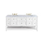 Breckenridge 72" Double Vanity, Bright White w/ 3 CM Carrara Marble Top