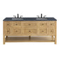 Breckenridge 72" Double Vanity, Light Natural Oak w/ 3 CM Charcoal Soapstone Top