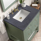 Breckenridge 30" Single Vanity, Smokey Celadon w/ 3 CM Charcoal Soapstone Top