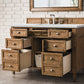 Brittany 48" Single Vanity, Saddle Brown w/ 3 CM Ethereal Noctis Quartz Top