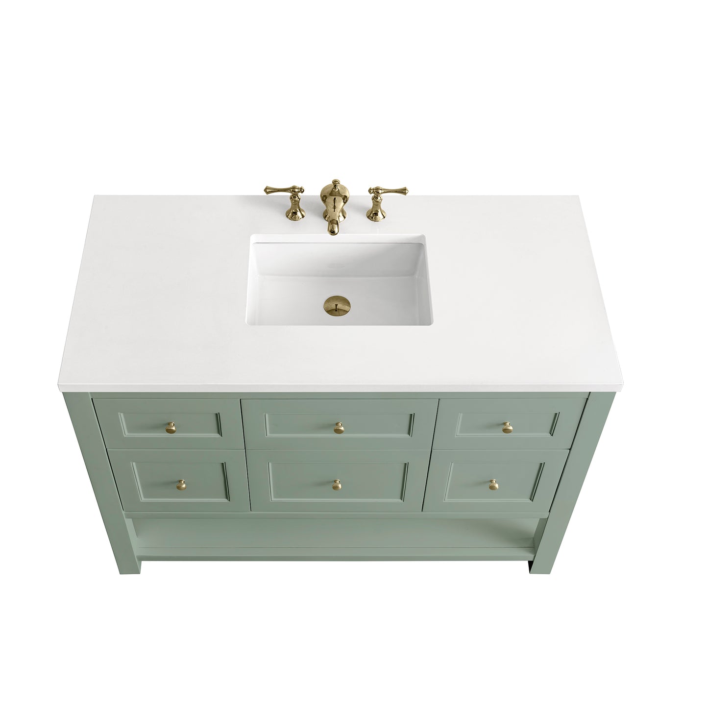 Breckenridge 48" Single Vanity, Smokey Celadon w/ 3 CM White Zeus Top