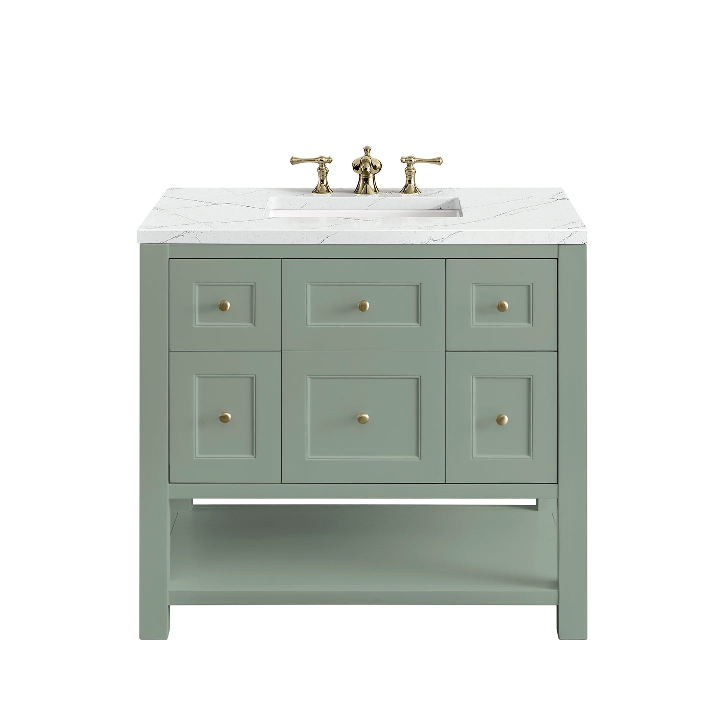 Breckenridge 36" Single Vanity, Smokey Celadon w/ 3 CM Ethereal Noctis Top