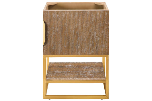Columbia 24" Single Vanity Cabinet, Latte Oak, Radiant Gold
