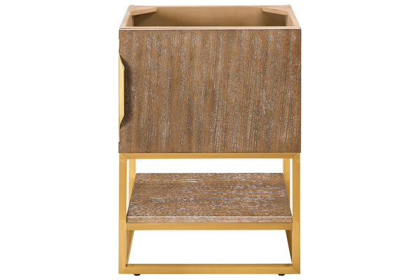 Columbia 24 Single Vanity Cabinet, Latte Oak, Radiant Gold