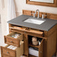 Brittany 36" Single Vanity, Saddle Brown w/ 3 CM Grey Expo Quartz Top