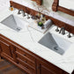 Brookfield 60" Double Vanity, Warm Cherry w/ 3 CM Ethereal Noctis Quartz Top