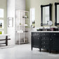 Brittany 60" Double Vanity, Black Onyx w/ 3 CM Ethereal Noctis Quartz Top