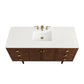 Amberly 60" Single Vanity, Mid-Century Walnut w/ 3 CM White Zeus Top