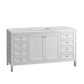 Chicago 60" Single Vanity, Glossy White w/ 3 CM Arctic Fall Top