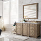 Bristol 60" Single Vanity, Whitewashed Walnut w/ 3 CM Carrara Marble Top