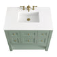 Breckenridge 36" Single Vanity, Smokey Celadon w/ 3 CM White Zeus Top