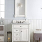 Brittany 30" Single Vanity, Bright White, w/ 3 CM Eternal Serena Quartz Top