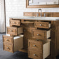 Bristol 48" Single Vanity, Saddle Brown w/ 3 CM Eternal Jasmine Pearl Quartz Top