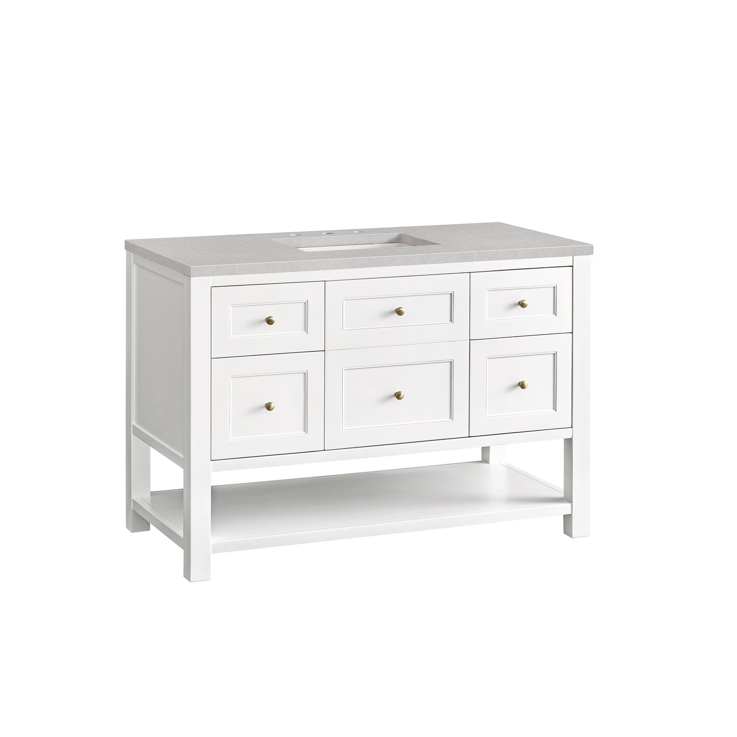 Breckenridge 48" Single Vanity, Bright White w/ 3 CM Eternal Serena Top