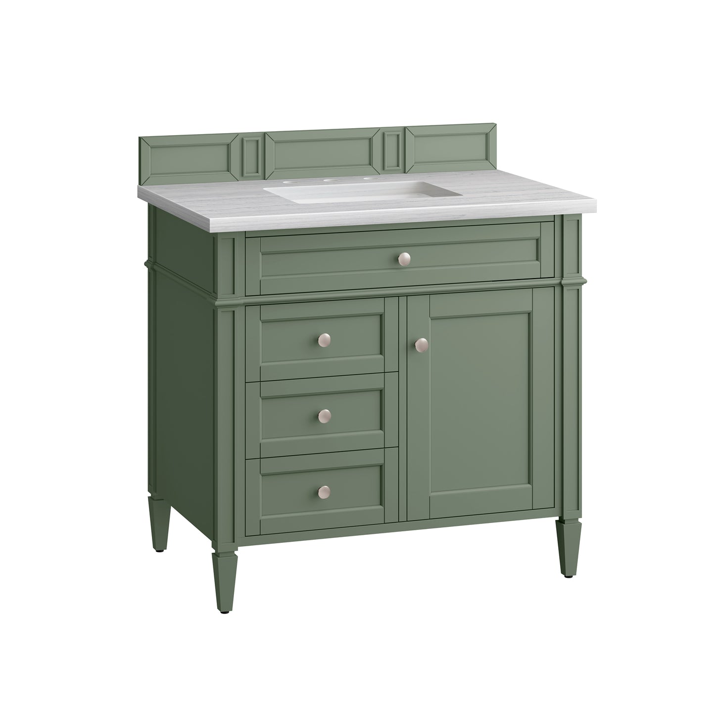 Brittany 36" Single Vanity, Smokey Celadon w/ 3 CM Arctic Fall Top