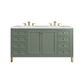 Chicago 60" Double Vanity, Smokey Celadon w/ 3 CM Ethereal Noctis Top