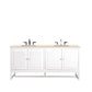 Athens 72" Double Vanity, Glossy White w/ 3 CM Eternal Marfil Top