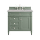 Brittany 36" Single Vanity, Smokey Celadon w/ 3 CM Eternal Serena Top