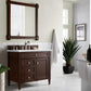 Brittany 36" Single Vanity, Burnished Mahogany w/ 3 CM Ethereal Noctis Quartz Top