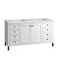 Chicago 60" Double Vanity, Glossy White w/ 3 CM Ethereal Noctis Top