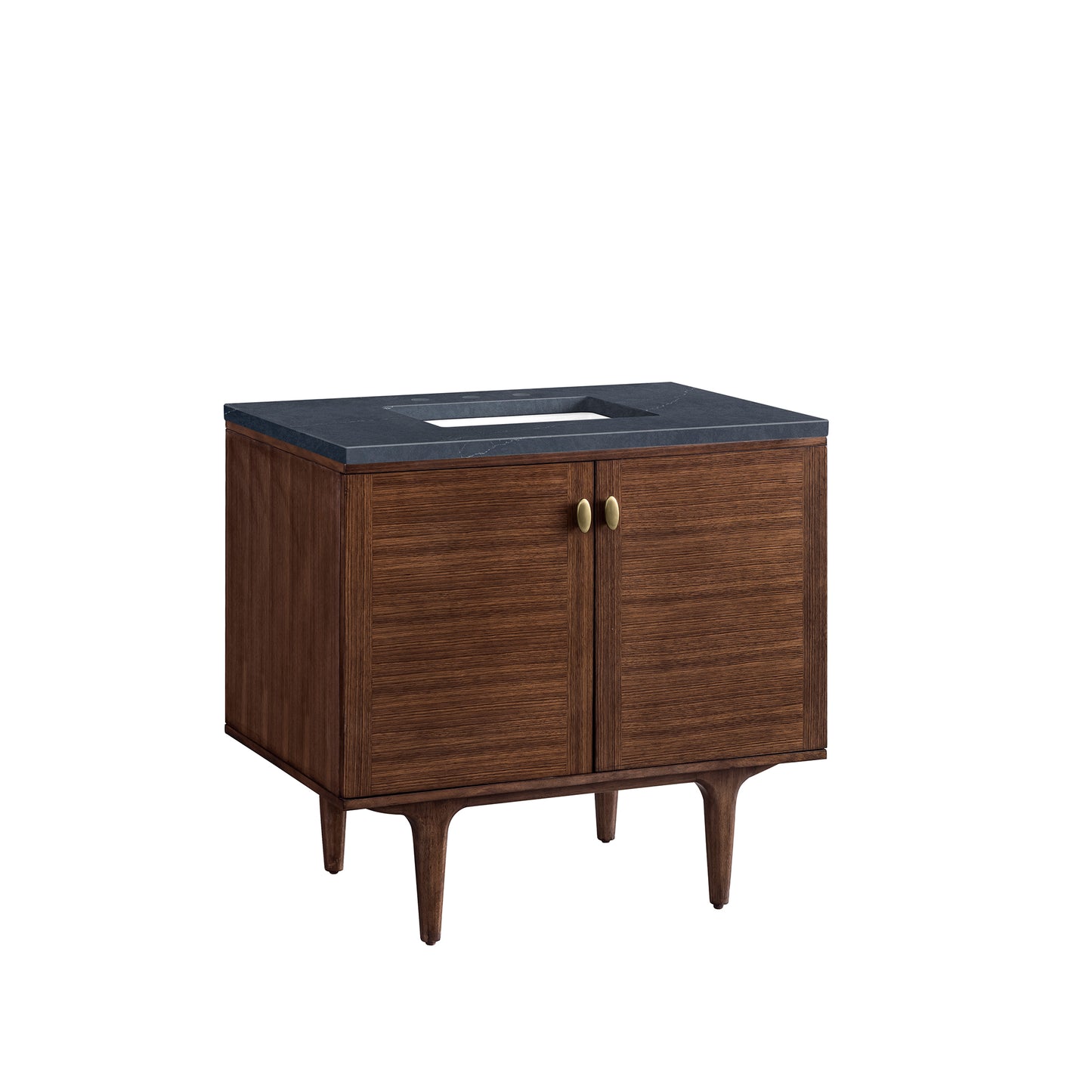 Amberly 36" Single Vanity, Mid-Century Walnut w/ 3 CM Charcoal Soapstone Top