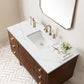 Amberly 48" Single Vanity, Mid-Century Walnut w/ 3 CM Ethereal Noctis Top