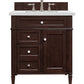 Brittany 30" Single Vanity, Burnished Mahogany, w/ 3 CM Ethereal Noctis Quartz Top