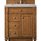 Bristol 30" Single Vanity, Saddle Brown w/ 3 CM Eternal Serena Quartz Top