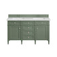 Brittany 60" Double Vanity, Smokey Celadon w/ 3 CM Ethereal Noctis Top