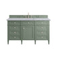 Brittany 60" Single Vanity, Smokey Celadon w/ 3 CM Carrara Marble Top