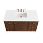 Amberly 48" Single Vanity, Mid-Century Walnut w/ 3 CM White Zeus Top