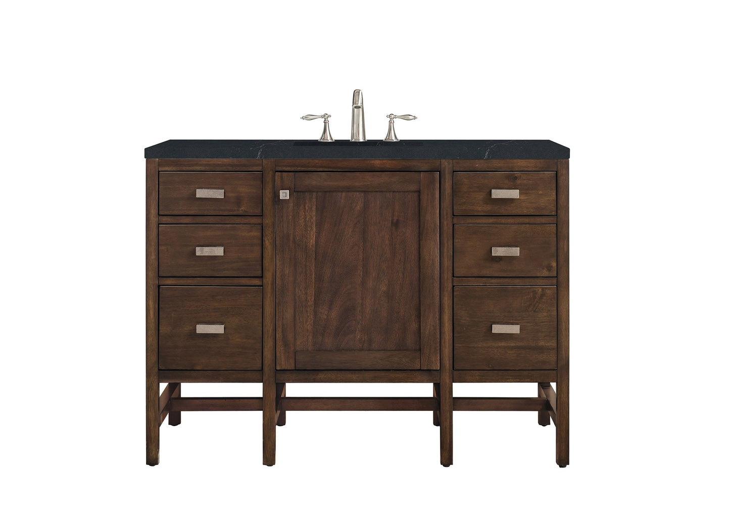 Addison 48" Single Vanity, Mid-Century Acacia w/ 3 CM Charcoal Soapstone Quartz Top