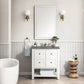 Breckenridge 30" Single Vanity, Bright White w/ 3 CM Grey Expo Top