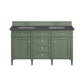 Brittany 60" Double Vanity, Smokey Celadon w/ 3 CM Charcoal Soapstone Top