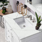 Bristol 36" Single Vanity, Bright White w/ 3 CM Ethereal Noctis Quartz Top